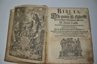 1664 Bible Martin Luther German Engravings cover Extremely rare antique 5