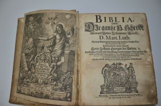 1664 Bible Martin Luther German Engravings cover Extremely rare antique 6