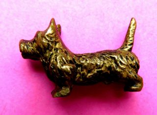 Vintage Miniature Dolls House Size Brass Scottie Dog