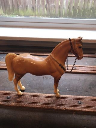 Vtg 1950s Plastic Jointed Palomino Horse Toy Horse Japan