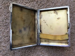 Vintage Silver Enamel Guilloche Cigarette Case WW2 George VI Royal Engineers 3