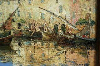 HENRI OLIVE (1898 - 1980) RARE SIGNED FRENCH IMPRESSIONIST OIL PANEL - MARTIGUES 11