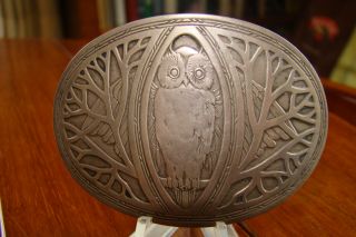 Vintage Owl Arts & Crafts Belt Buckle Jeweller Made Sterling 1909 Fantastic