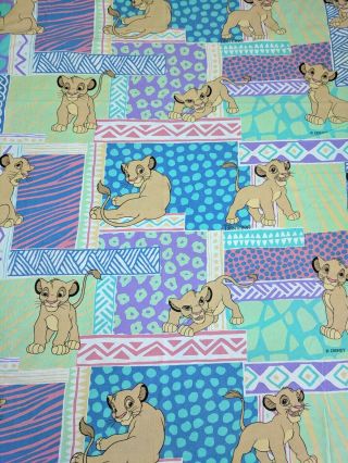 Vtg Disney Lion King Simba Duvet Cover Bedding Fabric Sheets Rare 1