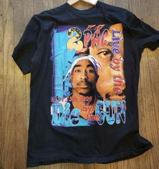 Vintage 90s 2pac Double Sided Shirt Sz xxL Rap Tee All Eyes On Me Tupac Bootleg 2
