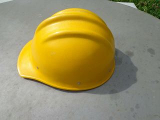 vtg Bullard 502 Hard Hat Yellow Fiberglass Tag Hard Boiled 4
