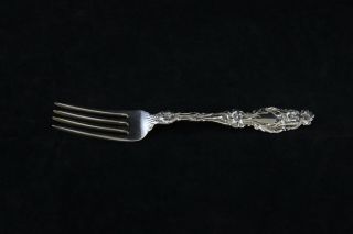Whiting Division Lily Sterling Silver Dinner Fork - 7 5/8 " - No Mono
