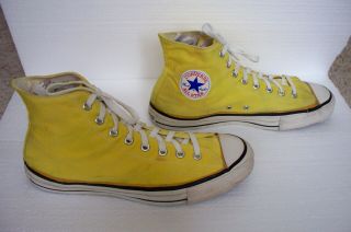 Vintage 80 ' s Converse All Star Chuck Taylor Yellow Sneakers Shoes Men 11 USA 2