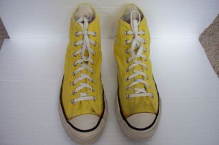 Vintage 80 ' s Converse All Star Chuck Taylor Yellow Sneakers Shoes Men 11 USA 3