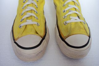 Vintage 80 ' s Converse All Star Chuck Taylor Yellow Sneakers Shoes Men 11 USA 4