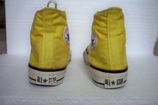 Vintage 80 ' s Converse All Star Chuck Taylor Yellow Sneakers Shoes Men 11 USA 7