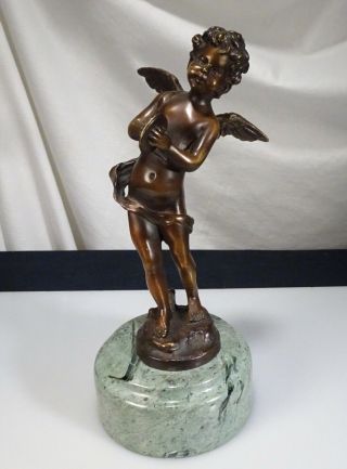 Vintage Bronze Angel Sculpture Signed - 56147