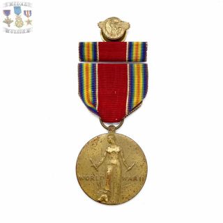 World War Ii Us Victory Medal Ribbon Bar Honorable Discharge Lapel Pin Ww2 0062