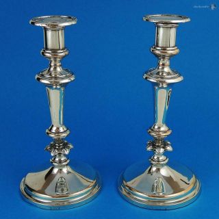 Quality Pair William Iv Old Sheffield Plate Candlesticks C1835 J Dixon & Sons