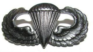 Subdued Sterling Basic Parachutist Badge United States Army Military Pin