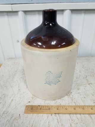 Vintage Antique 2 Gallon ?? Western Stoneware Co.  Brown Top Whisky Jug