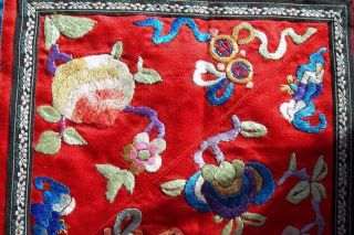 Vintage Colorful Chinese Silk Hand Embroidered Panel / Hanging Peking China 3