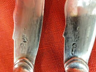6 RARE ANTIQUE 200 YEAR OLD HALLMARKED SOLID COIN SILVER KNIVES 360gram STERLING 6