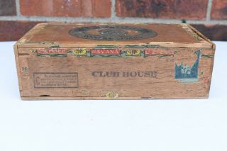 Vintage Wood CIgar Box LA EMBEE Havanna Cigars Club Houae Old rare collectible 4
