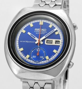 Vintage 1971 Seiko 6139 8002 Chronograph Automatic Mens Wrist Watch