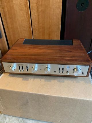 Vintage Luxman Cl - 34 Vacuum Tube Preamplifier With Rare Wooden Case