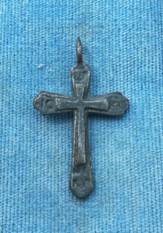 Very Rare 17th Century Catholic Silvered Bronze Cross