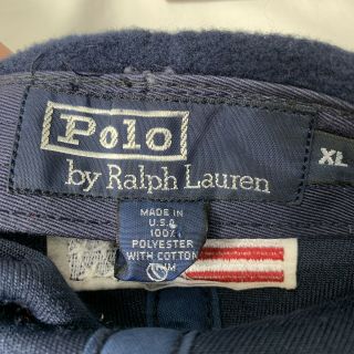Rare Vintage Polo USA Flag Fleece Fitted Hat XL Stadium Team Ralph Lauren Beach 6