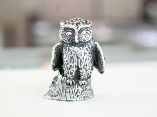 S.  Kirk & Son Solid Sterling Silver Miniature Owl Figurine