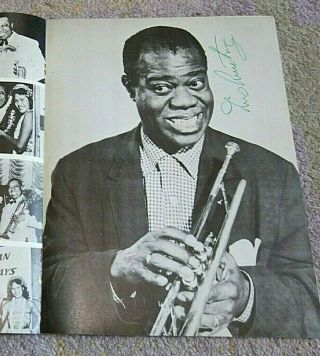 Signed Louis Armstrong Vintage 1957 Concert Program,  The Roxy,  Nyc