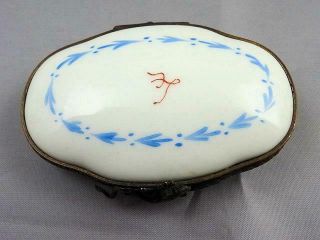 Antique Sevres France Hand Painted Porcelain Trinket Box Hot Air Balloon 1 2