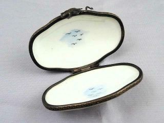 Antique Sevres France Hand Painted Porcelain Trinket Box Hot Air Balloon 1 3