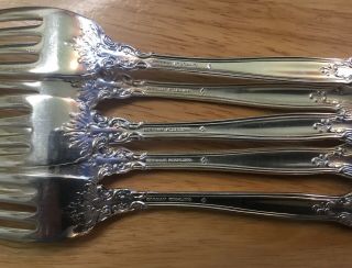 5pc GORHAM CHANTILLY 255GM Sterling Silver Forks No MONO 7