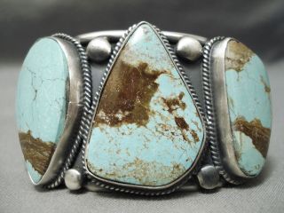 One Of Best Verdy Jake Vintage Navajo Turquoise Sterling Silver Bracelet