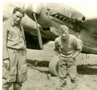 German Bf110 And Pilots From Jg26.  Ww2,  Photo