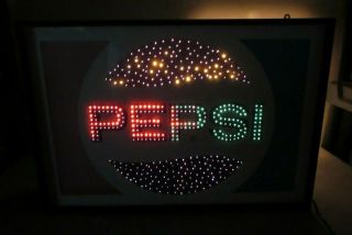 Vintage Pepsi Fiber Optic Motion Lighted Sign Store Display Soda Cola Pop