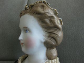 16 inch Antique German Parian Kling Lady Doll w/ 2 dresses & GREAT shoes 3