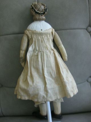 16 inch Antique German Parian Kling Lady Doll w/ 2 dresses & GREAT shoes 9