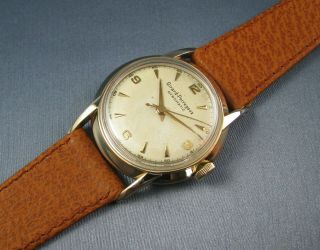Vintage Girard Perregaux Gyromatic 10k Gold Gf Automatic Mens Watch 1950s