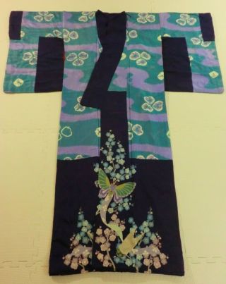 ANTIQUE,  Japanese kimono,  KASANEGI Inner,  Silk,  Bridal Costume,  RARE P040947 4
