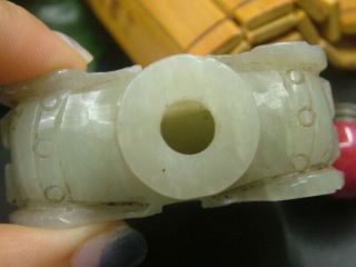 Antique Chinese Celadon Nephrite Hetian Jade Elephant Snuff bottle 5