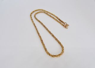Vintage Solid 9ct Gold Rope Chain,  9.  3 Grams,  Retro Wedding,  Not Scrap 2