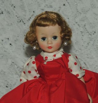 Vintage Cissette Doll in Red/Poka Dotted Decor Dress.  LOOK 4