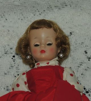 Vintage Cissette Doll in Red/Poka Dotted Decor Dress.  LOOK 6