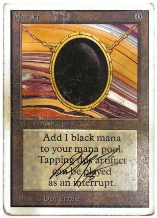 Mox Jet Unlimited Heavily Pld Rare Artist Signed Card