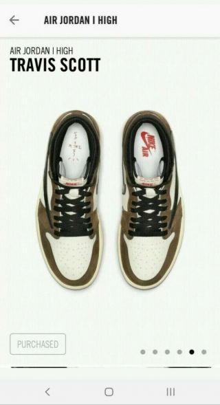 Rare Jordan 1 Travis Scott Size 11 100 Authentic From Nike Snkrs 4