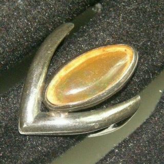 Antonio Pineda Sterling Silver Ring Vintage Taxco Modernist Orange Stone