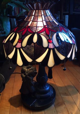 Disney 101 Dalmations Cruella De Vil Stained Glass Lamp Rare Limtd Ed Of 500.