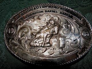 Sterling Silver Ladies Belt Buckle By Nelson Silvia Of Houston Vintage