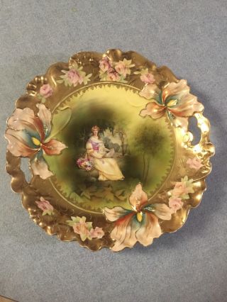 RS Prussia Cake Plate Portrait Iris Mold (RARE) 6