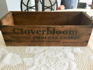 Vintage Wooden Armour Creameries Cloverbloom Process Cheese Box